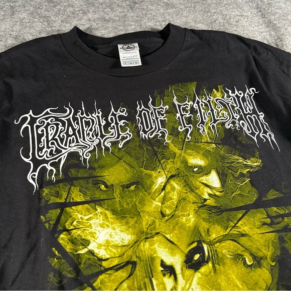 Vintage Cradle Of Filth Shirt Men XL Black Reflected In A Jaded Mirror Y2K Metal - Picture 2 of 11